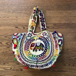 NWOT: Hand Crafted Embroidered Bag: Made in India